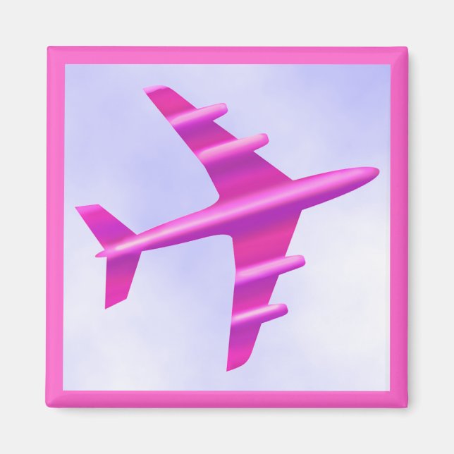 Pink Aeroplane Magnet (Front)