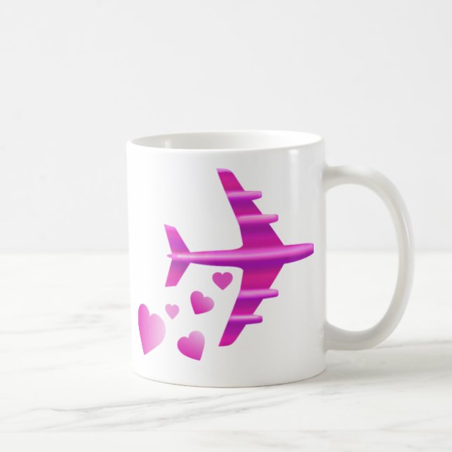 Pink Aeroplane Valentine Coffee Mug (Right)