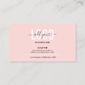 Pink Aesthetic Beauty Loyalty Card Modern Script (Back)