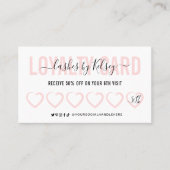 Pink Aesthetic Beauty Loyalty Card Modern Script (Front)