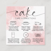 Pink Aesthetic Cake Care Card Elegant Watercolor (Front)
