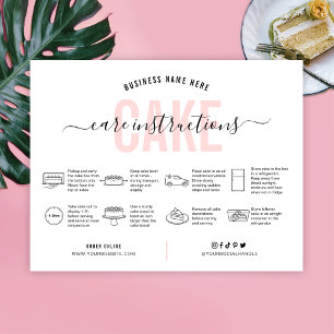 Pink Aesthetic Cake Care Card Thank You Card