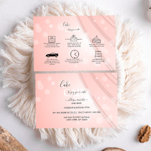 Pink Aesthetic Cake Care Square Business Card