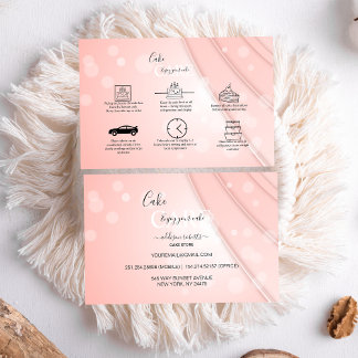 Pink Aesthetic Cake Care Square Business Card