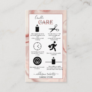 Pink Aesthetic Candle Care Business Card
