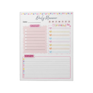 Pink Aesthetic Daily Planner Notepad