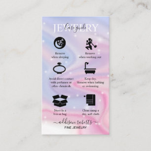 Pink Aesthetic Jewelry Care Business Card