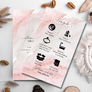 Pink Aesthetic Jewelry Care Business Card