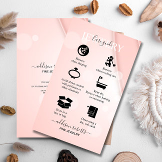 Pink Aesthetic Jewelry Care Business Card