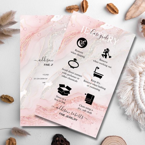 Pink Aesthetic Jewelry Care  Business Card