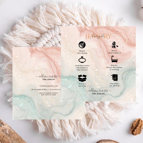 Pink Aesthetic Jewelry Care  Business Card