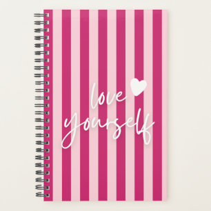 Pink Aesthetic Journal, Self Love Spiral Notebook