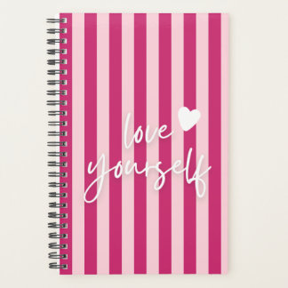 Pink Aesthetic Journal, Self Love Spiral Notebook
