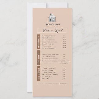 Pink Aesthetic Neutral Beauty Salon Price List