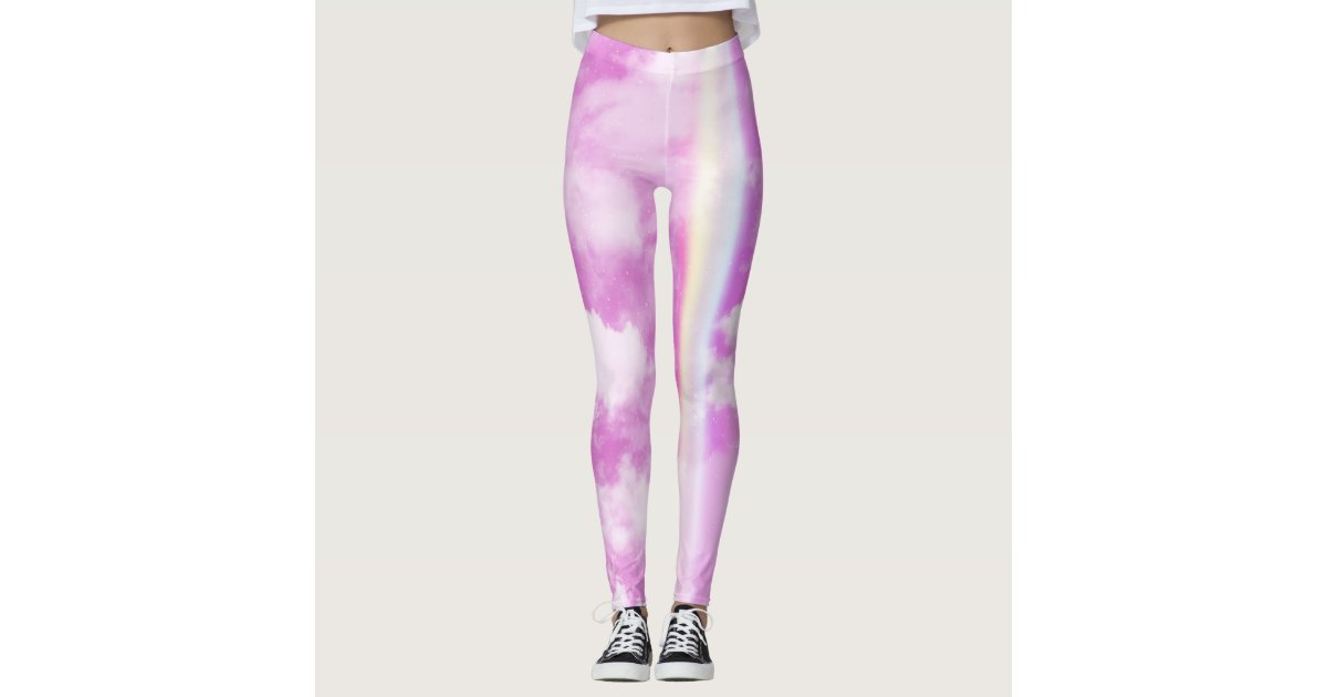 Pastel Glitter Rainbow Unicorn Leggings Yoga Pants