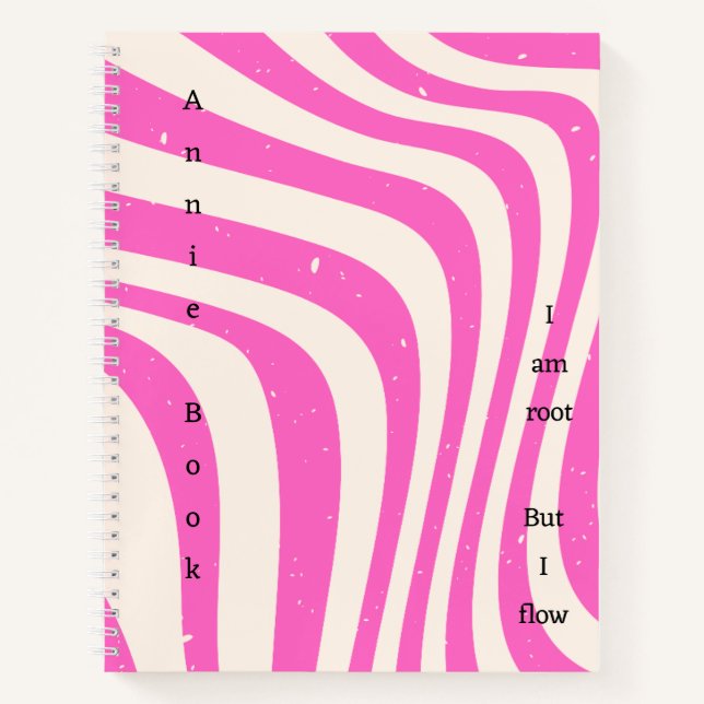 Pink Aesthetic Recipe Book Notebook  (Front)