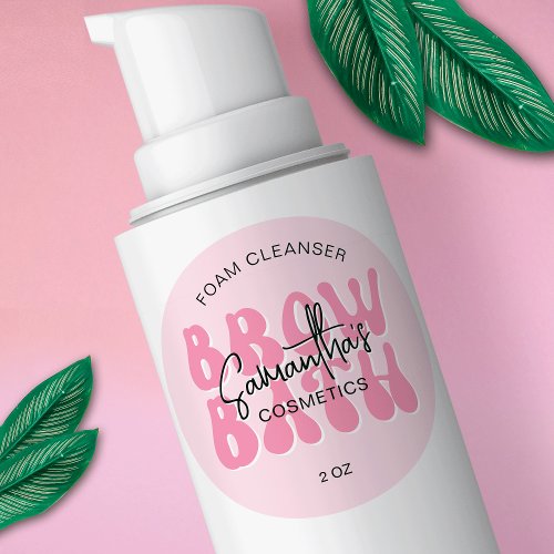 Pink Aesthetic Retro Brow Bath Eyebrows Shampoo Classic Round Sticker