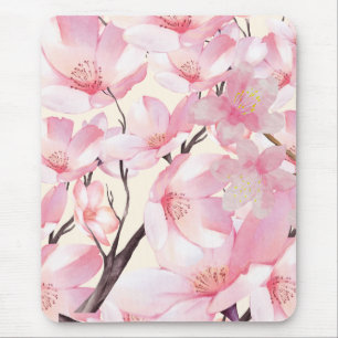 Pink Aesthetic Sakura Cherry Blossom Pink Flowers Mouse Pad