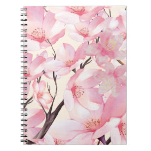 Pink Aesthetic Sakura Cherry Blossom Pink Flowers Notebook