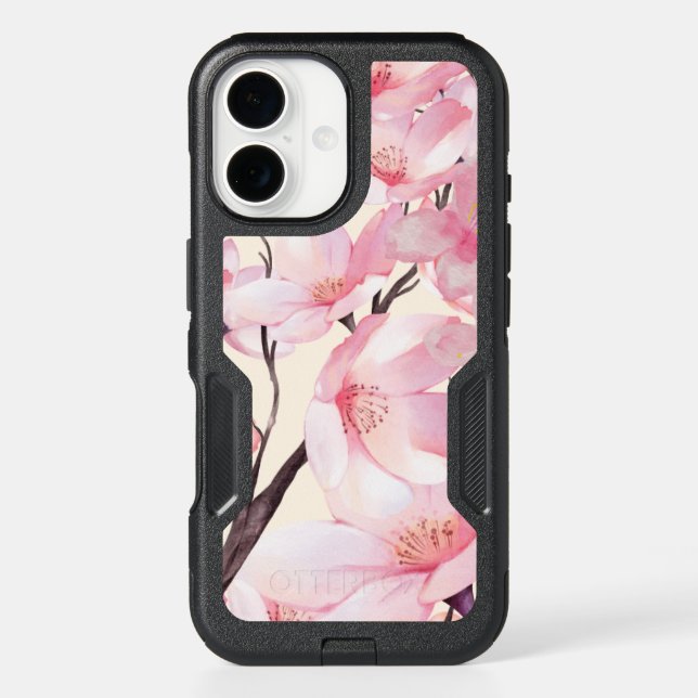 Pink Aesthetic Sakura Cherry Blossom Pink Flowers  Otterbox iPhone Case (Back)