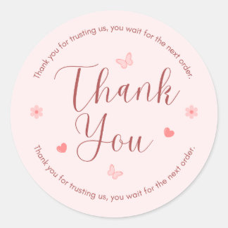 Pink Aesthetic Small Business Thank You Labels