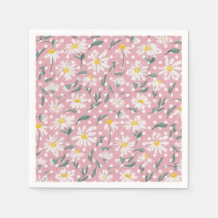 PINK AESTHETIC SPRING FLORAL DAISIES DECOUPAGE NAPKINS