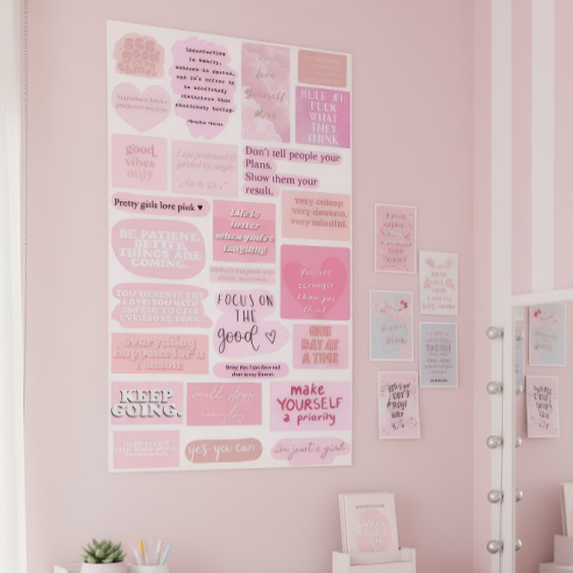 Pink Aesthetic Vision Board Quotes Poster (Creator Uploaded)
