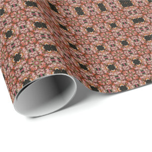 Pink African Daisies Kaleidoscope Floral    Wrapping Paper