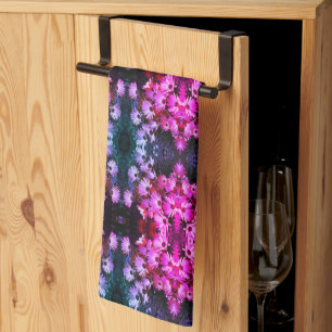 Pink African Daisy Flowers Abstract Art Kitchen Towel