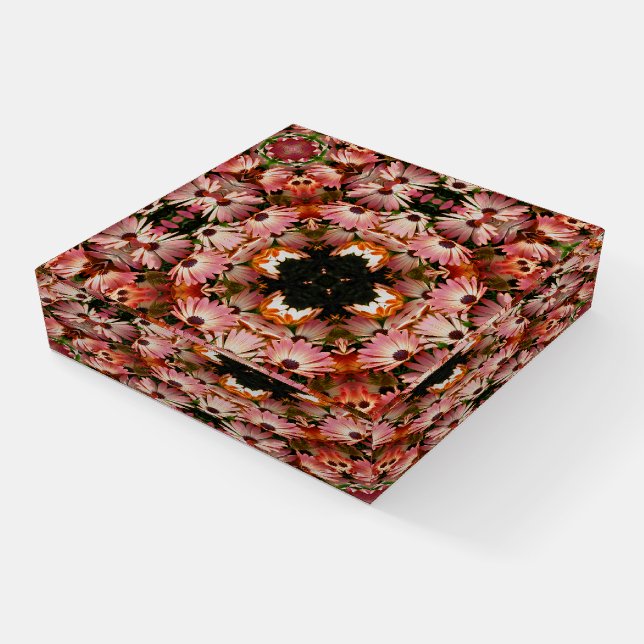 Pink African Daisy Flowers Abstract Art Paperweight (Angled)