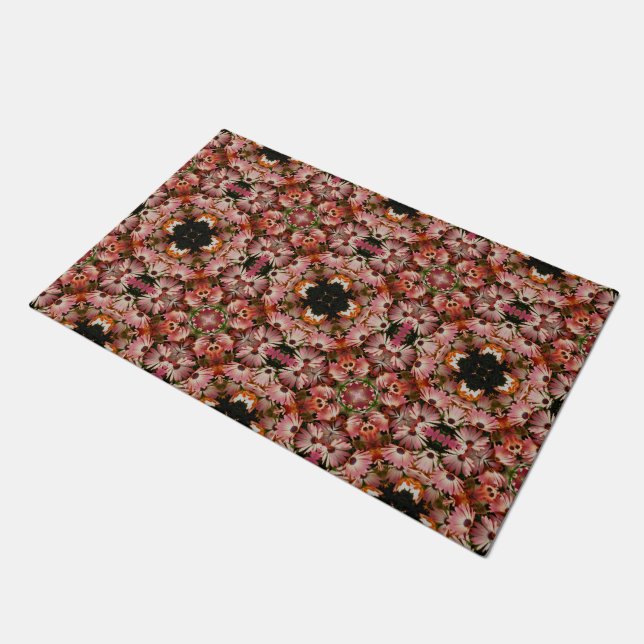 Pink African Daisy Flowers Abstract  Doormat (Angled)