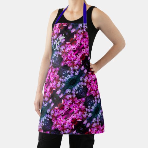 Pink African Daisy Flowers Abstract Personalized Apron