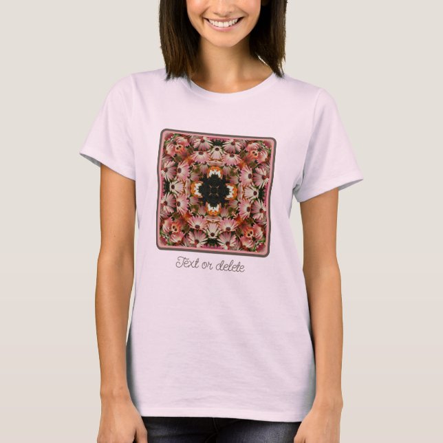Pink African Daisy Flowers Abstract Personalized T-Shirt (Front)
