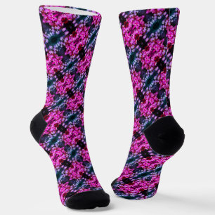 Pink African Daisy Flowers Abstract Socks