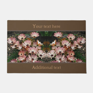 Pink African Daisy Flowers Personalized Doormat
