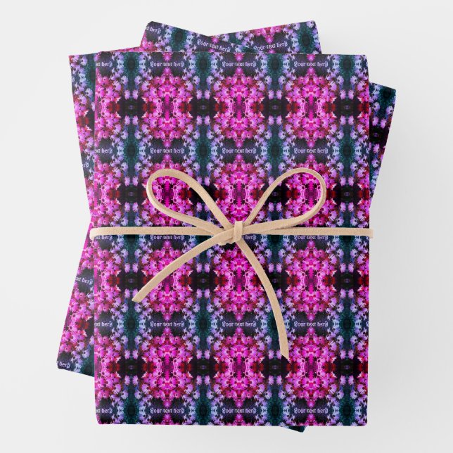 Pink African Daisy Flowers Tinted Personalized Wrapping Paper Sheets (In situ)