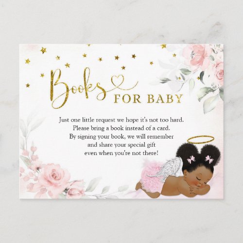 Pink Afro Angel Baby Heaven Sent Books For Baby Invitation Postcard
