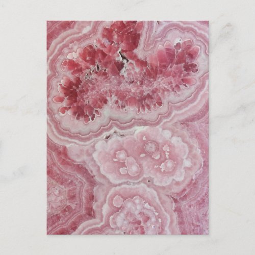 Pink Agate Crystal Geode Rhodochrosite Stone Postcard