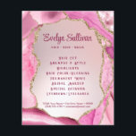 Pink Agate Faux Foil Flyer<br><div class="desc">elegant beauty salon flyer</div>