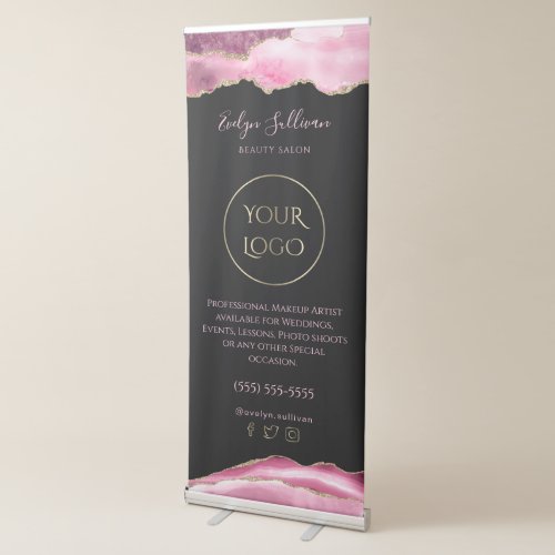 pink agate retractable banner