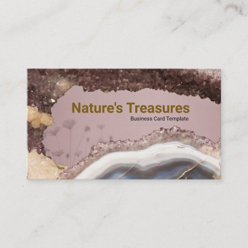 Pink Agate Rock Geode Amethyst Crystals Business Card