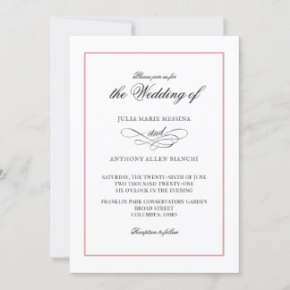 Pink Agate Simple Elegance Invitation