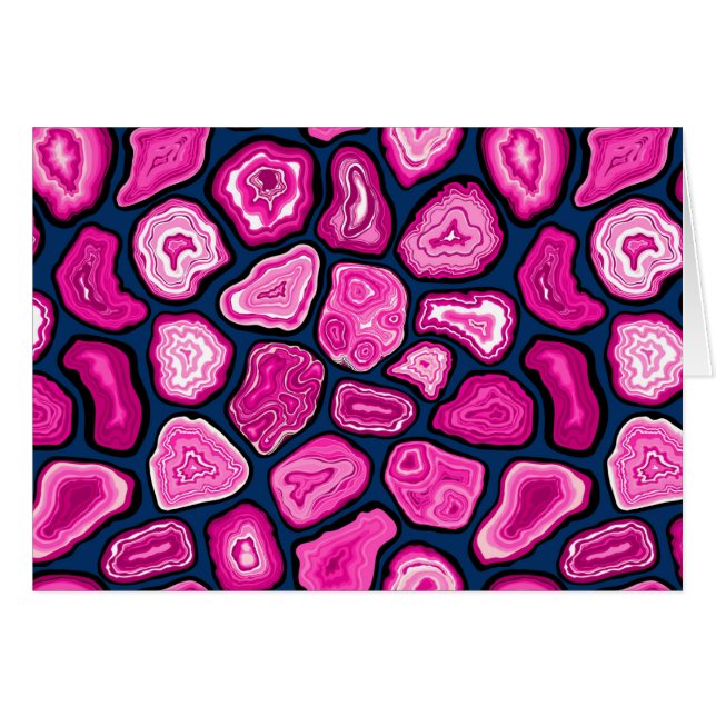 Pink agate slices cards (Front Horizontal)