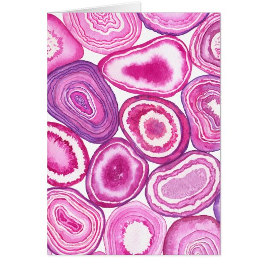 Pink agate watercolor cards (Front)