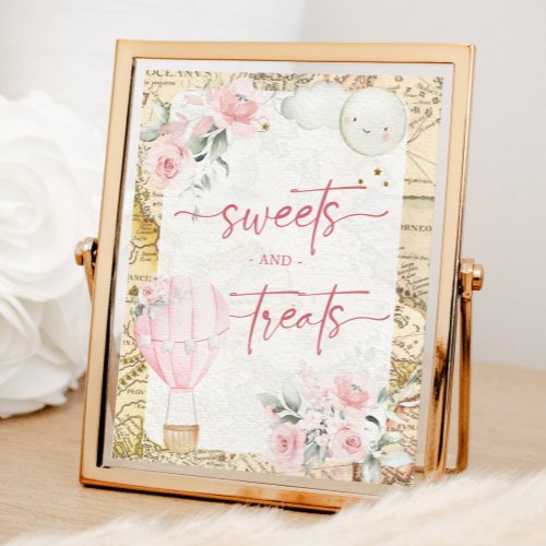 Pink Air Balloon Isnt she Onerderful Sweet Treats Poster