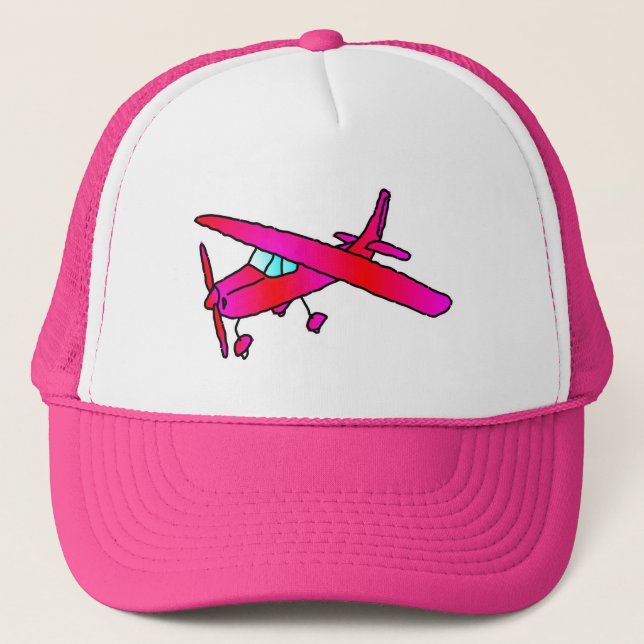 Pink airplane aircraft plane cap caps (Front)