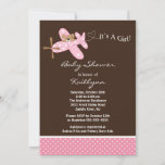 Pink Airplane Baby Shower Invitation at Zazzle