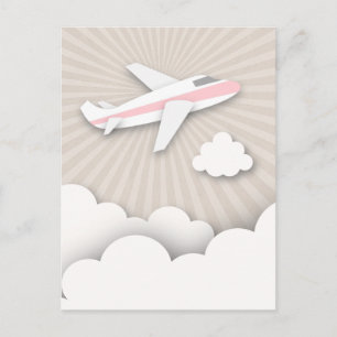 Pink Airplane Birthday Party Postcard