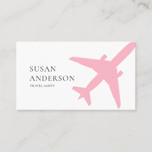 Pink Airplane Business Card