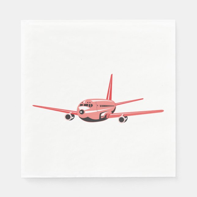 Pink Airplane Napkins (Front)